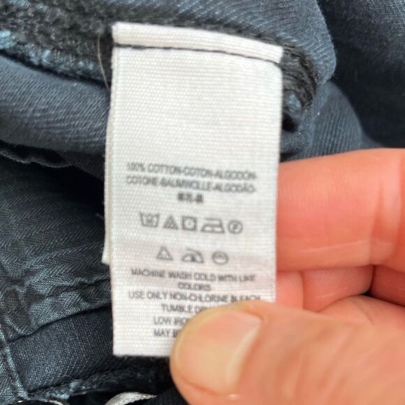 Free People black, distressed ankle length jeans, button closure, back strap, 0 - Picture 8 of 12